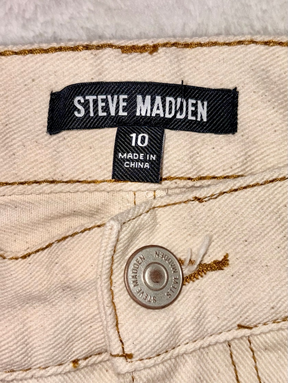 Steve Madden Avani Denim Ivory Midi Skirt sz 10 - Picture 5 of 9